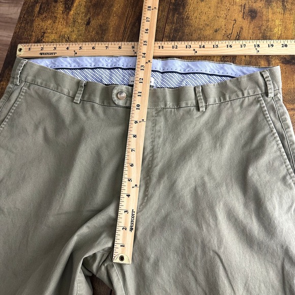 Peter Millar khaki pants Men 40x29 green straight pima cotton flat from preppy - Picture 7 of 9